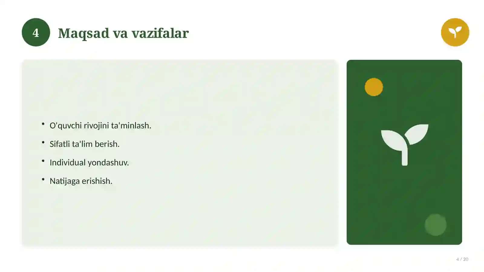 Pedagogik amaliyot hisoboti (namuna) 4