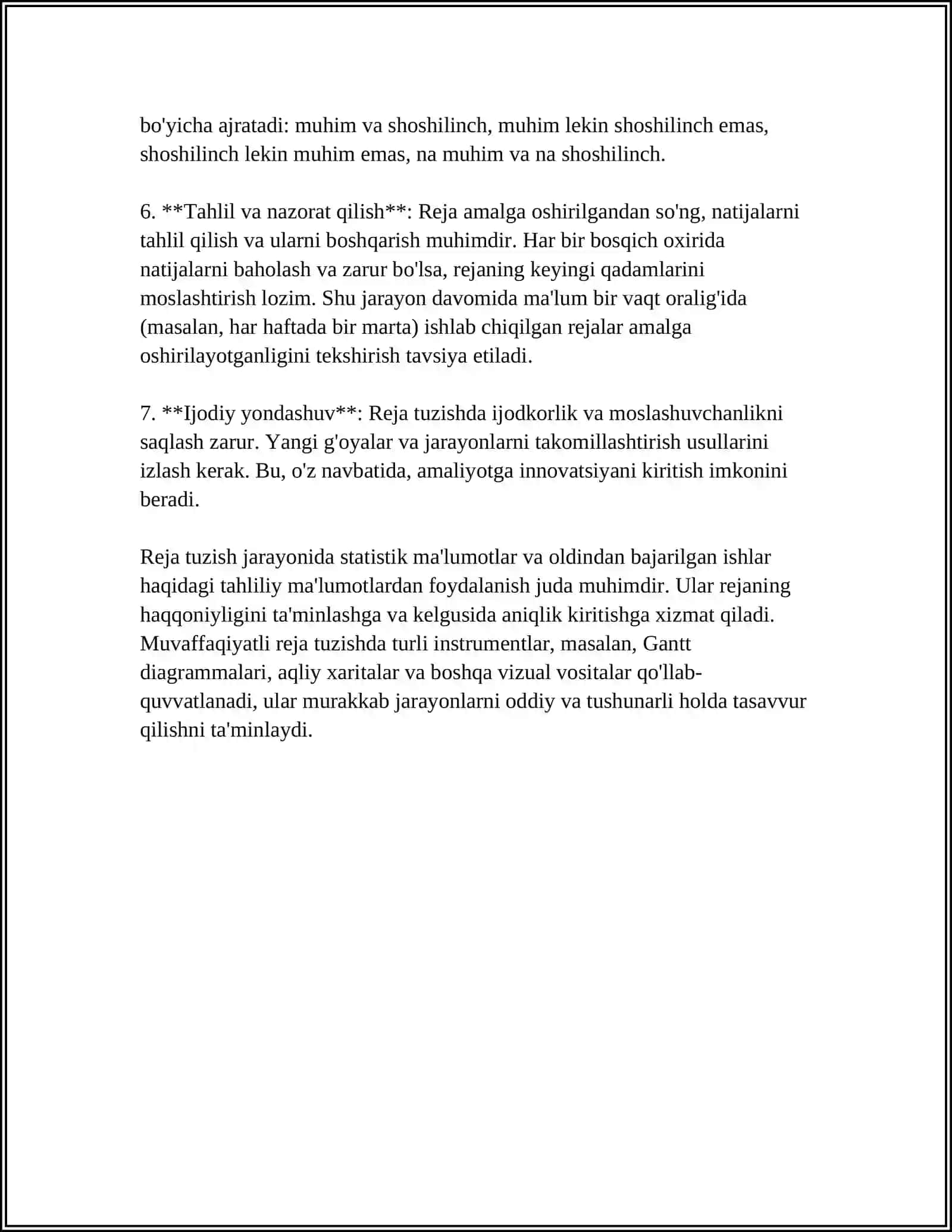 PLAN, KARTA VA PROFIL NIMA 4