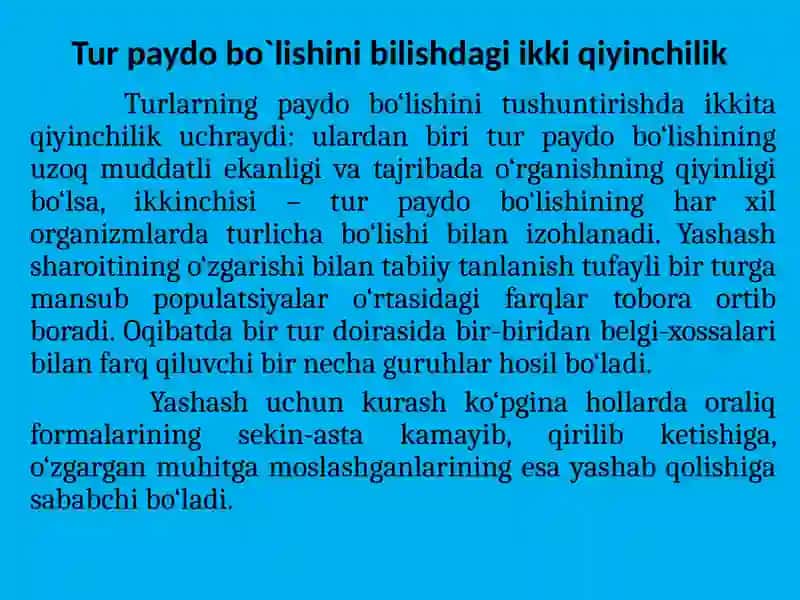 TURLARNING PAYDO BO‘LISHI 4