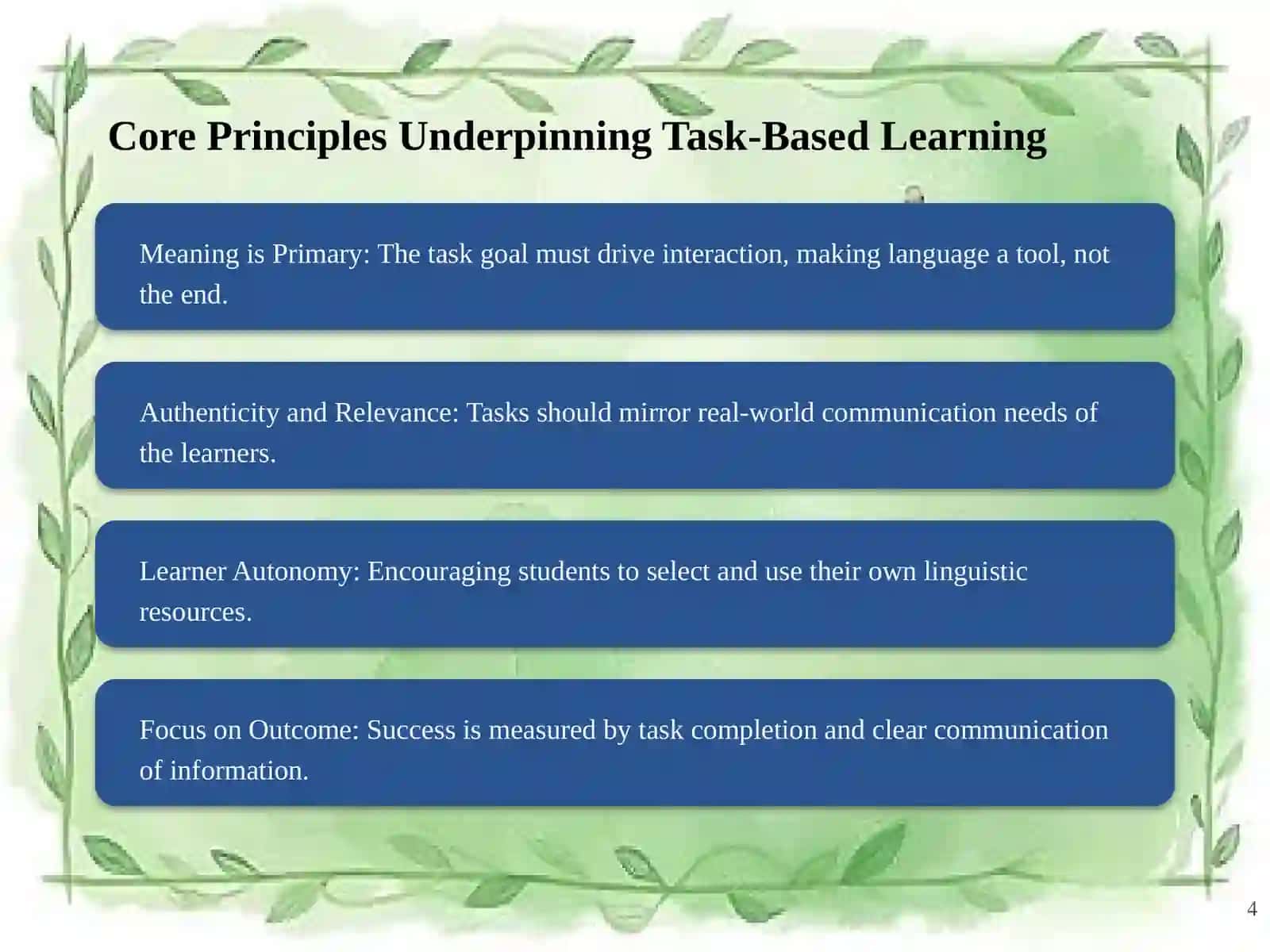 From Theory to Practice: Implementing Task-Based Learning in English Teaching 4