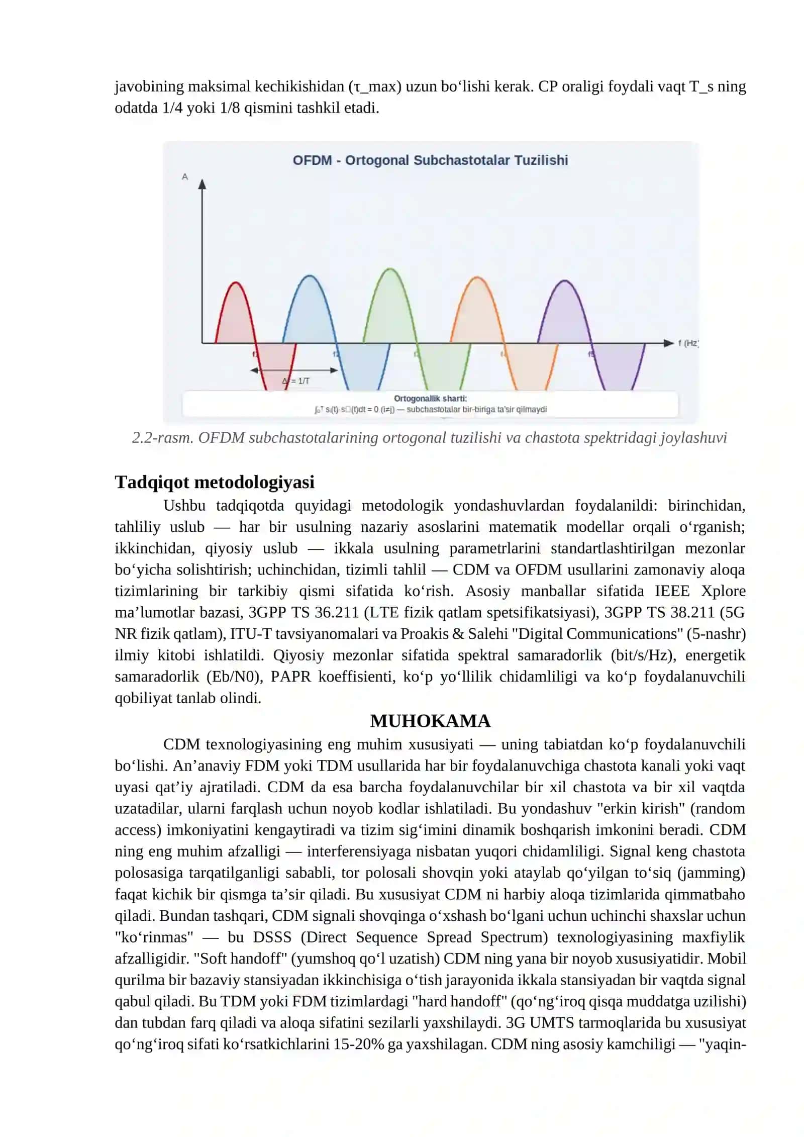 MULTIPLEKSLASH USULLARI: CDM VA OFDM 4
