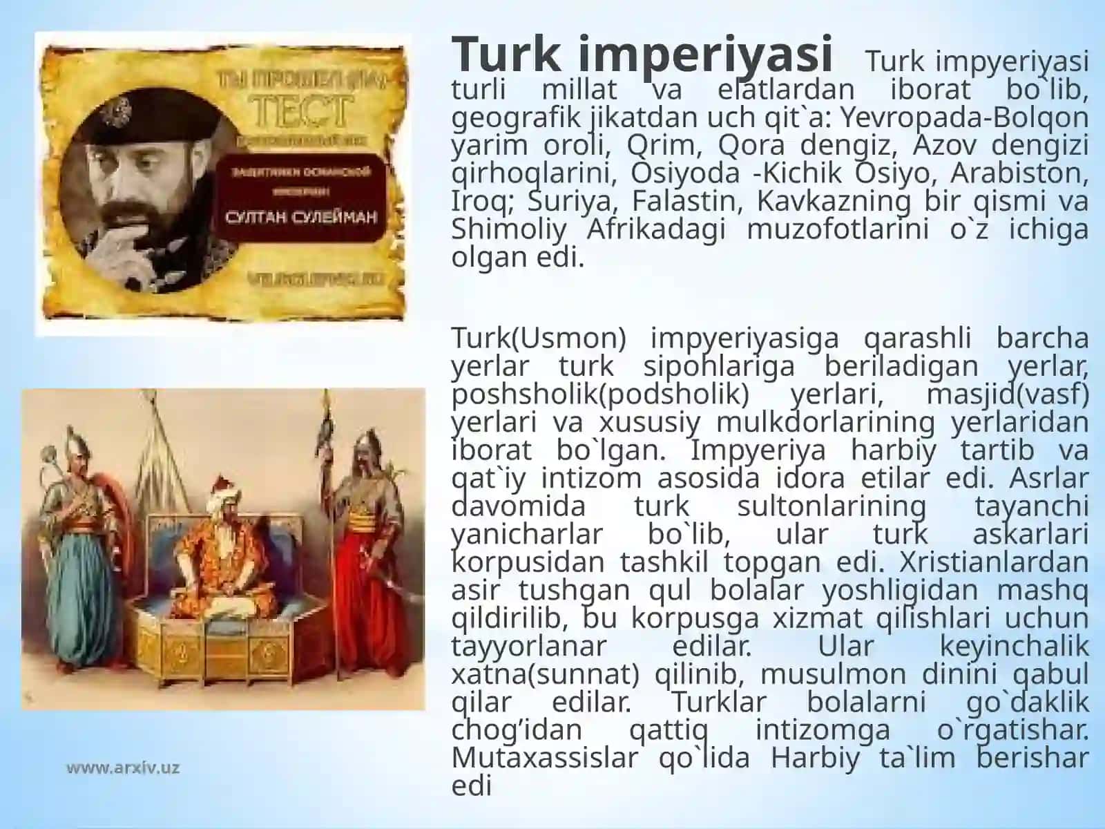 XIX asrda Arab sharqi va Usmonlilar imperiyasi 4