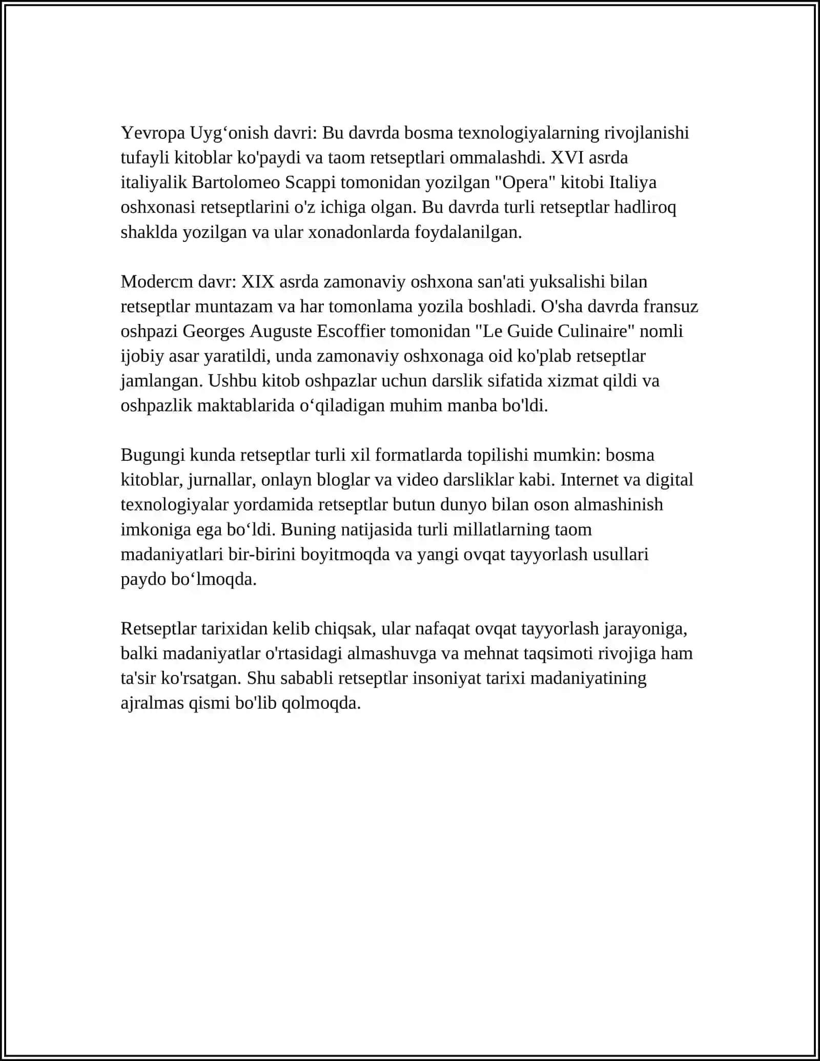 RETSEPT TARIXI 4