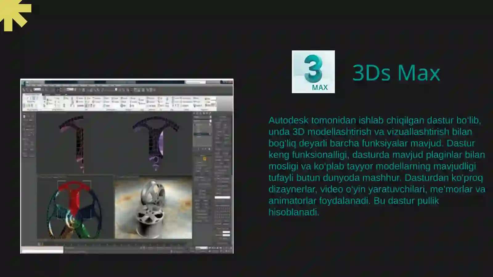 3D GRAFIK MUHARRIRLAR VA ULARNING IMKONIYATLARI 4
