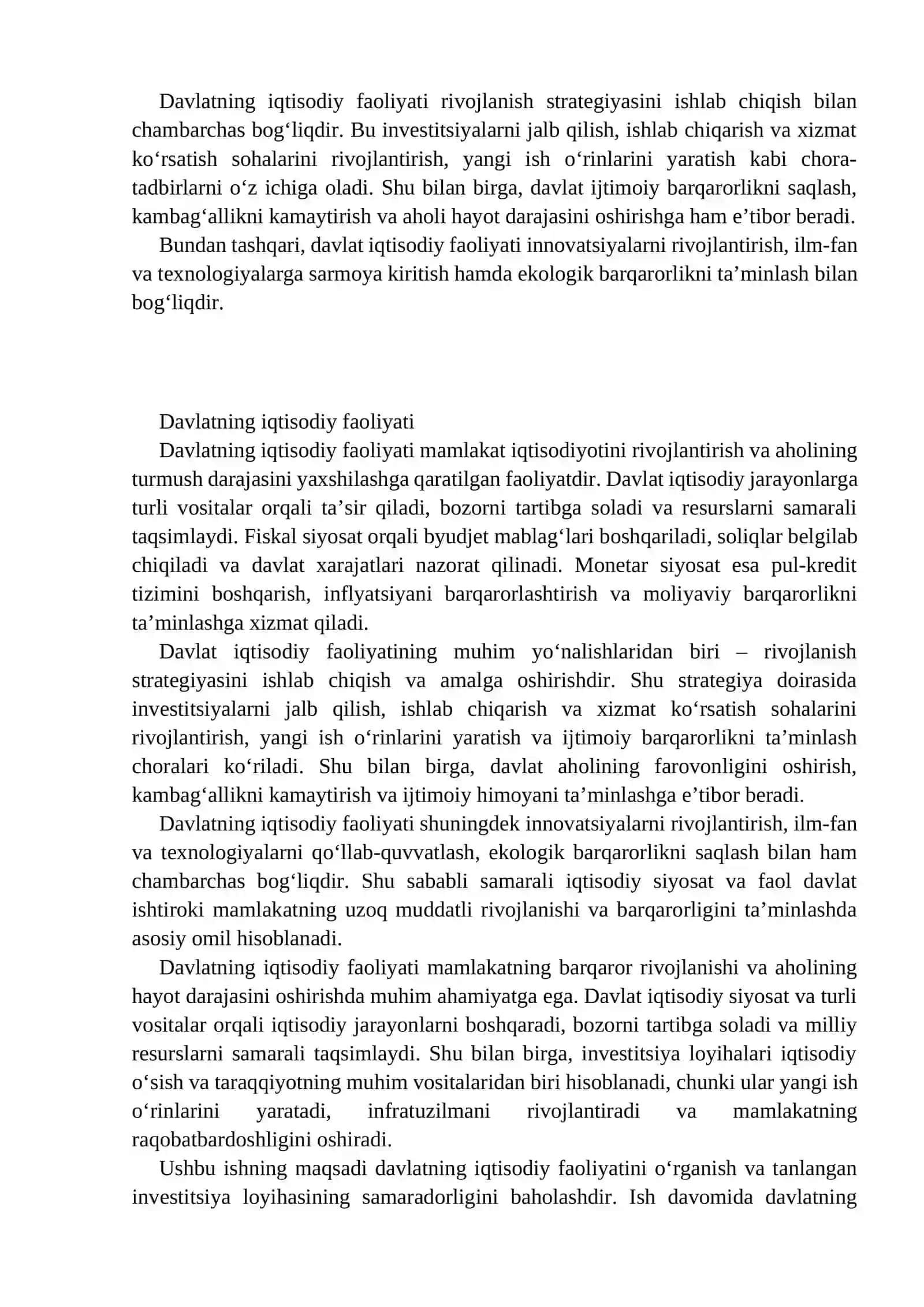 Davlatning iqtisodiy faoliyati va investitsiya loyihasi 4