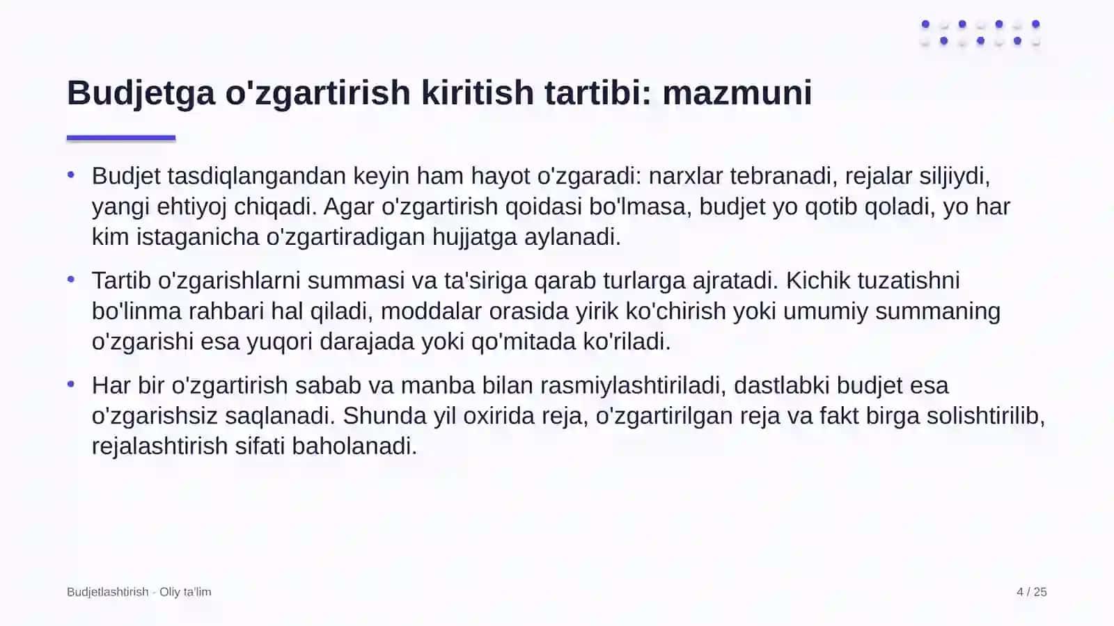 Brending agentliklarida budjetga o'zgartirish kiritish tartibini belgilash 4