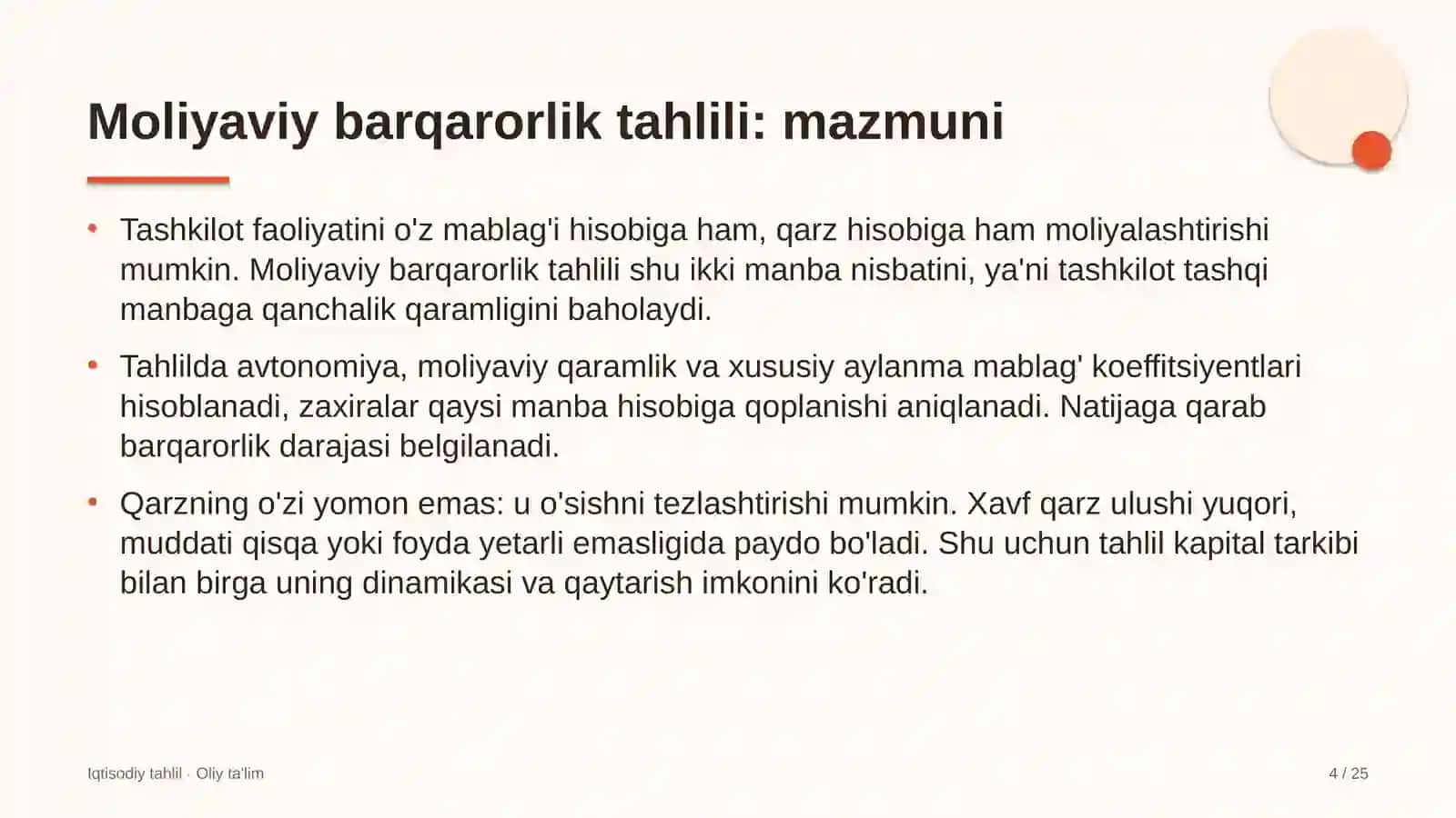 Kitob do'konlarida moliyaviy barqarorlik tahlili 4
