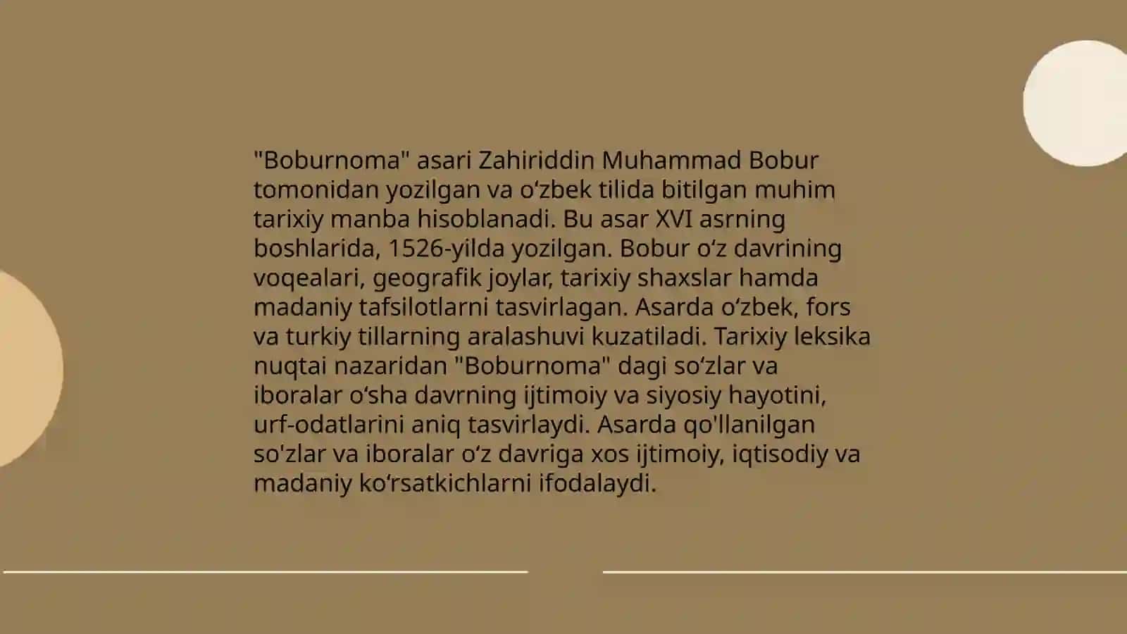 "Boburnoma" asarining til xususiyati 4