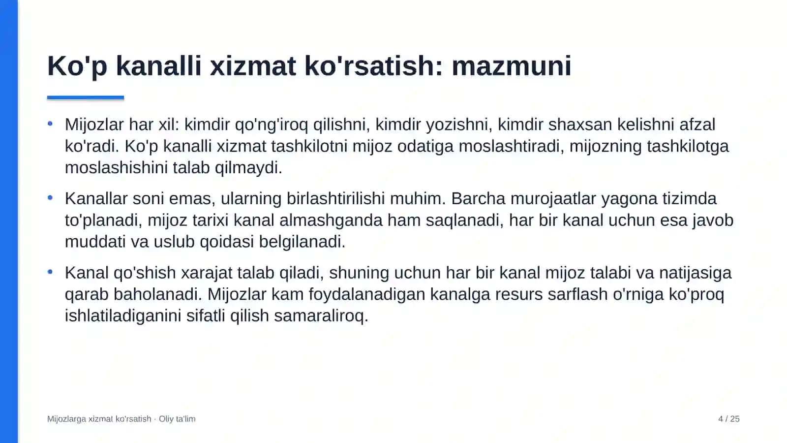 gaz qazib olishda ko'p kanalli xizmat ko'rsatishni yo'lga qo'yish 3993 4
