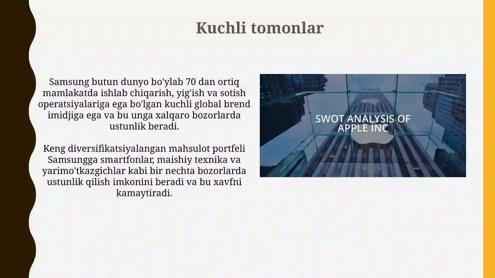 Samsung kompaniyasining swot tahlili 4