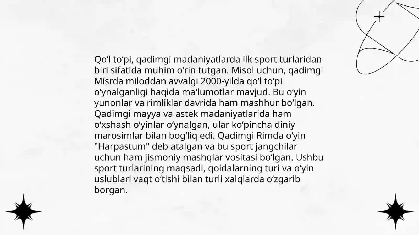Qoʻl toʻpining ilk kelib chiqishi 4