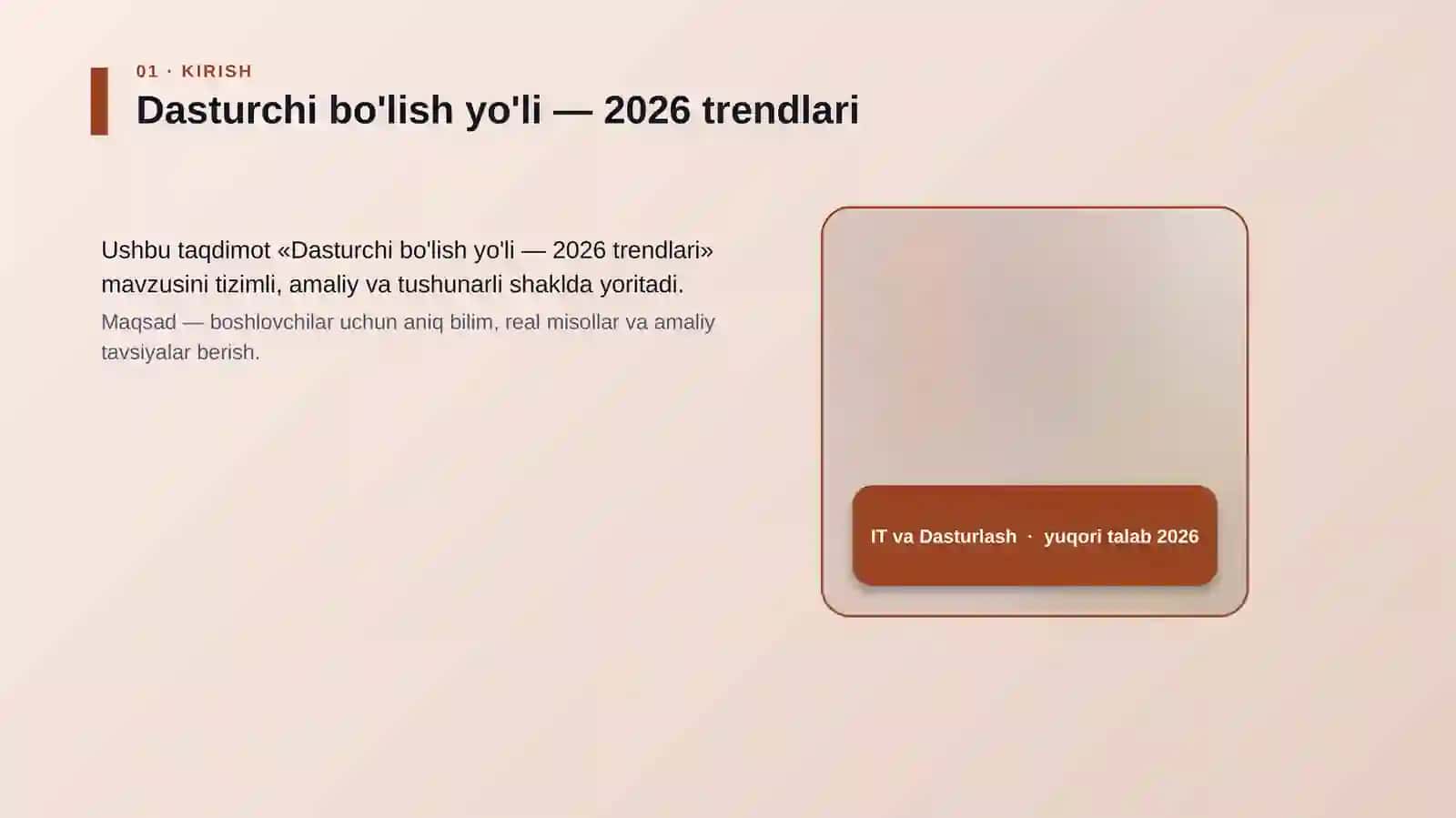 Dasturchi bo'lish yo'li — 2026 trendlari 4