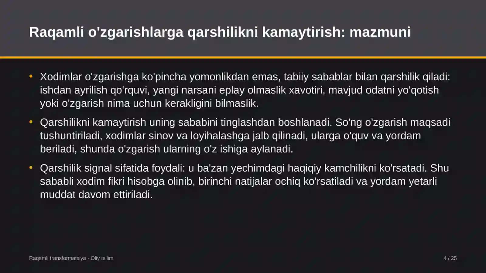 Savdo uylarida xodimlarning raqamli o'zgarishlarga qarshiligini kamaytirish 4