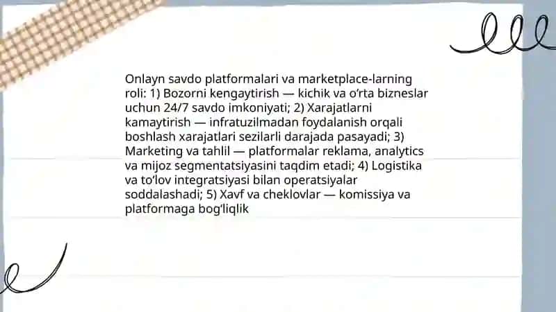 Biznesda elektron tijoratning oʻrni 4