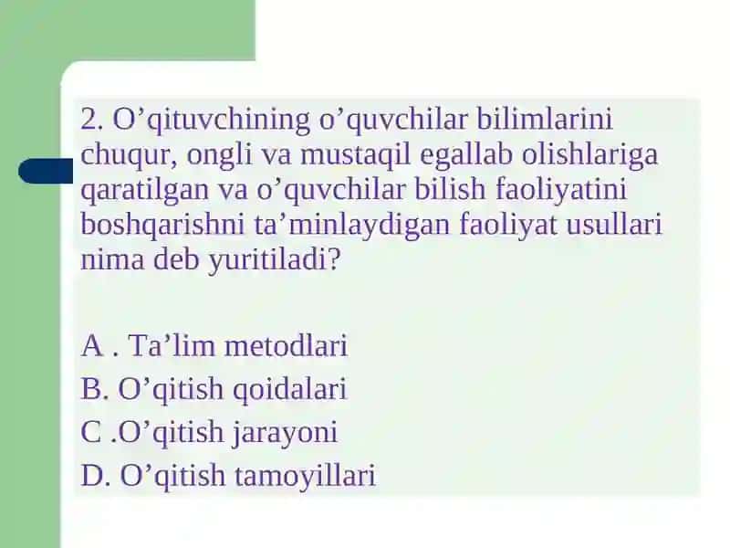 Test savollarini tuzish 4