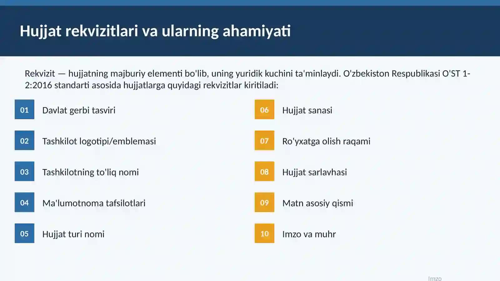Ma'lumot-axborot hujjatlari tayyorlash va yozish 4