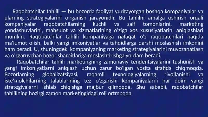 Raqobatchilar tahlili 4
