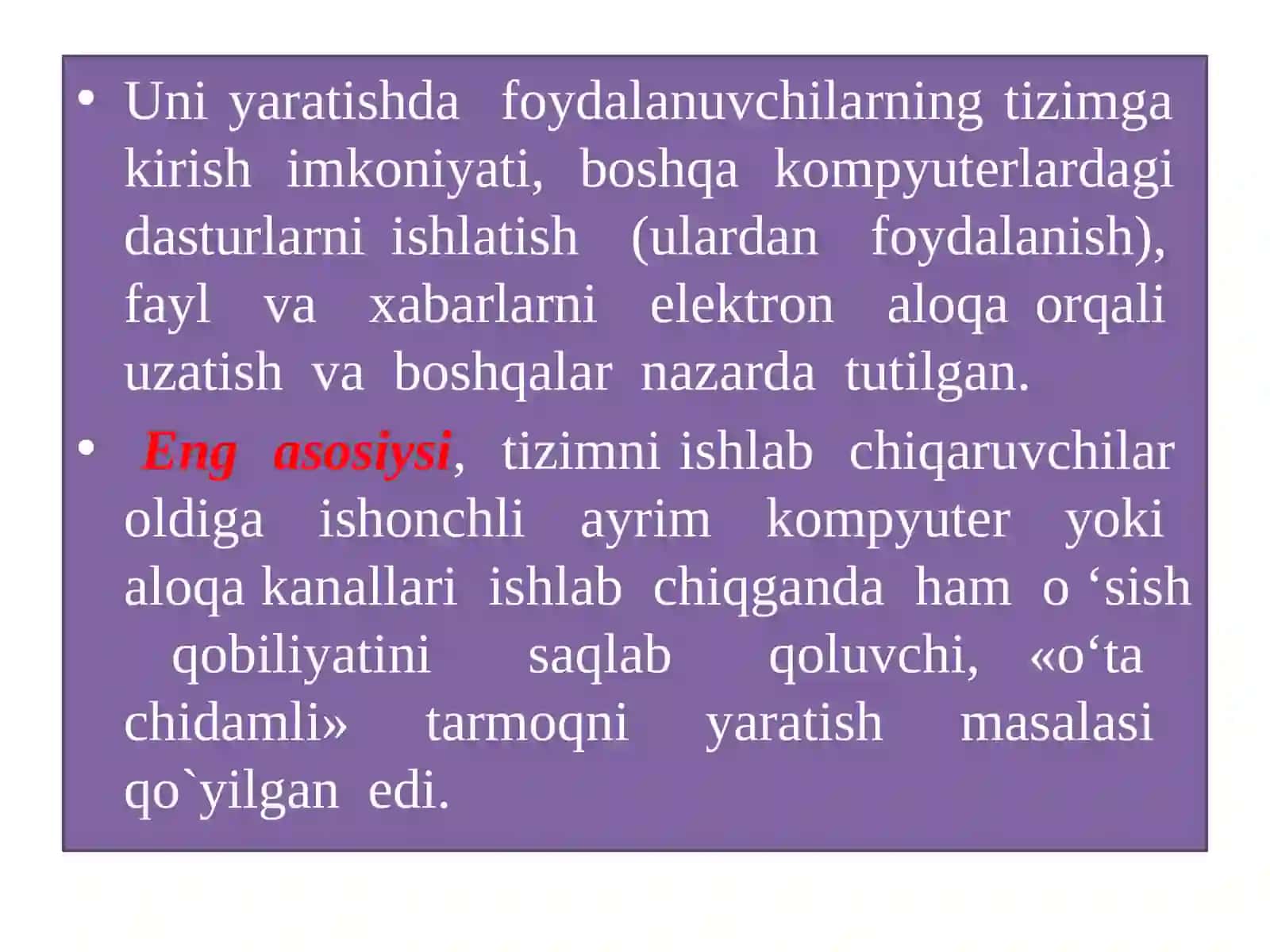 INTERNET VA UNING TARIXCHI UCHUN IMKONIYATLARI 4