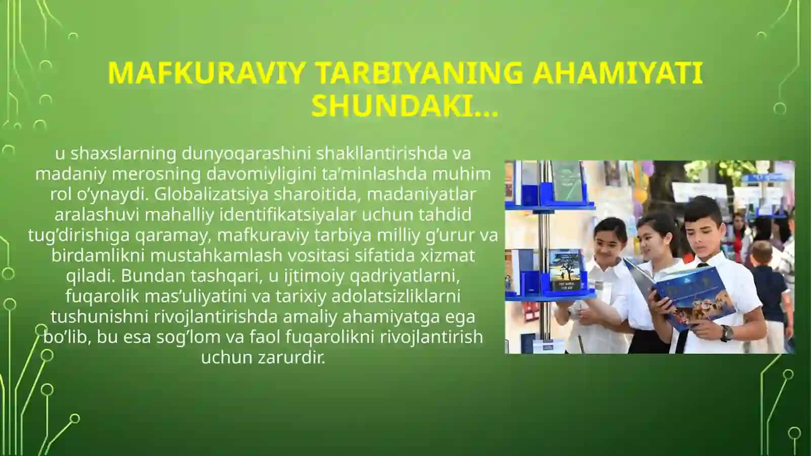 MAFKURAVIY TARBIYA 4