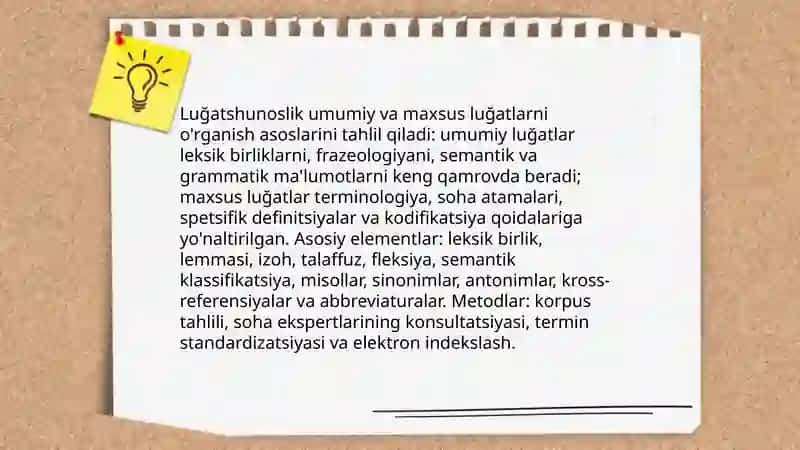 Umumiy va maxsus luğatlar 4
