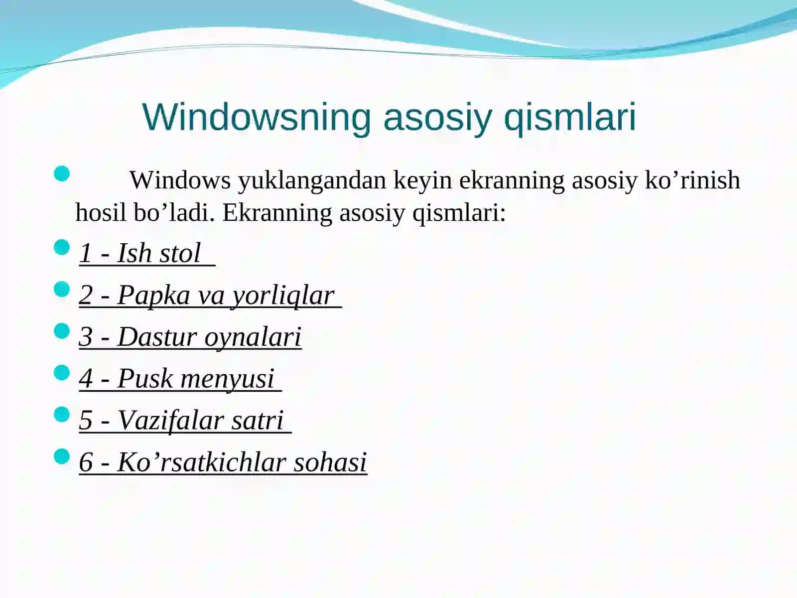 Windows operatsion tizimi haqida 4