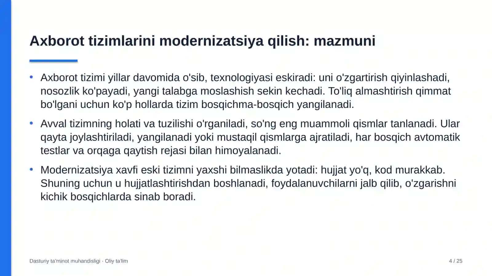 DASTURIY TA'MINOT MUHANDISLIGI 4