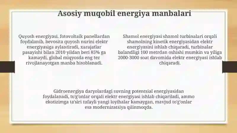 Muqobil elektr manbalari 4