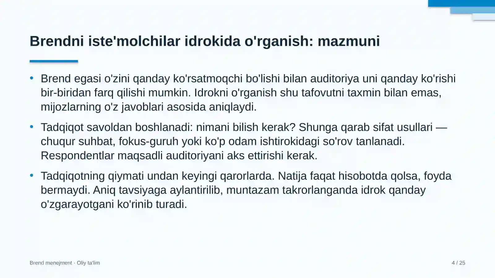 savdo uylarida brendni iste'molchilar idrokida o'rganish 6556 4