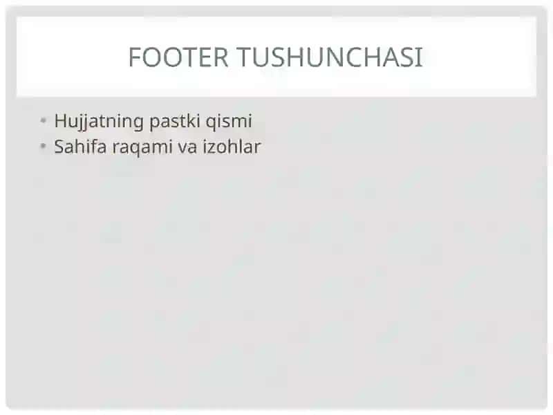 Header va Footer maydonlarini yaratish 4