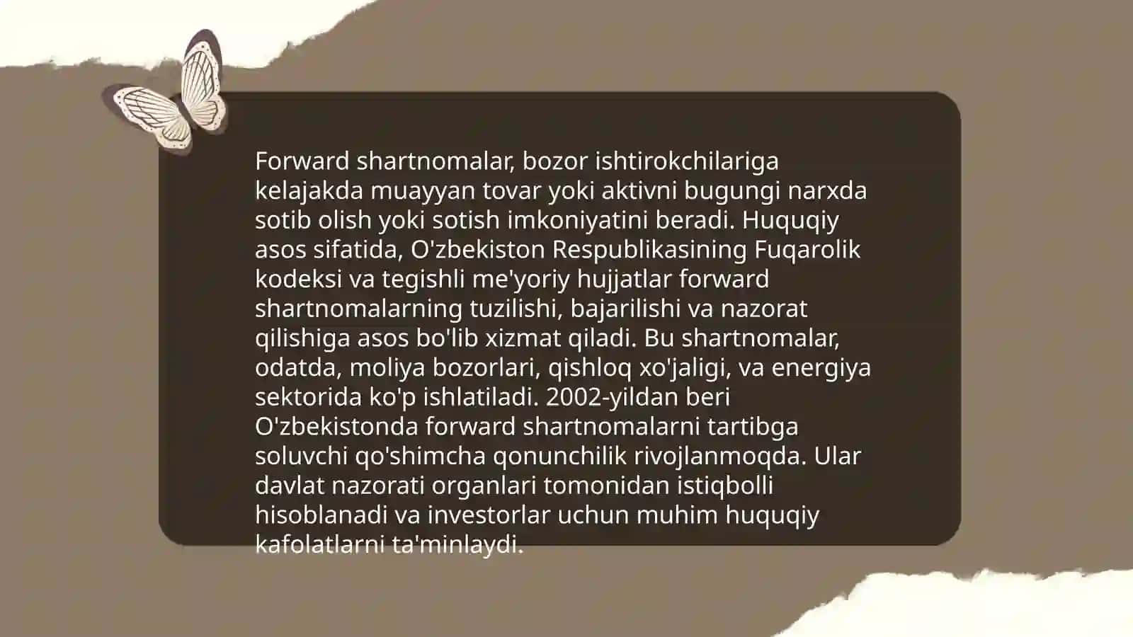 Xalqaro moliyada forward shartnomalar 4