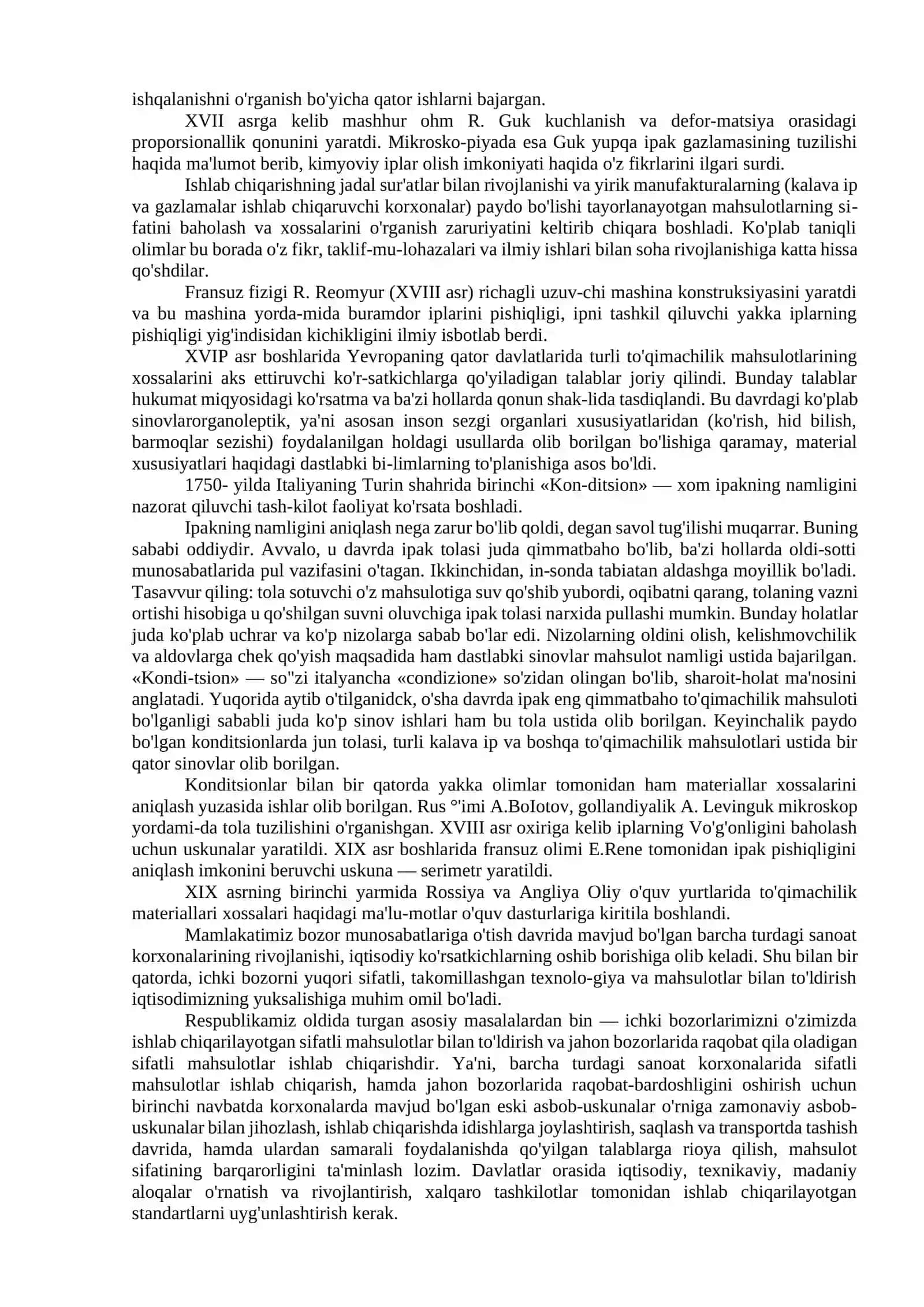 “TIKUVCHILIK MATERIALSHUNOSLIGI” FANIDAN QO'LLANMA 4