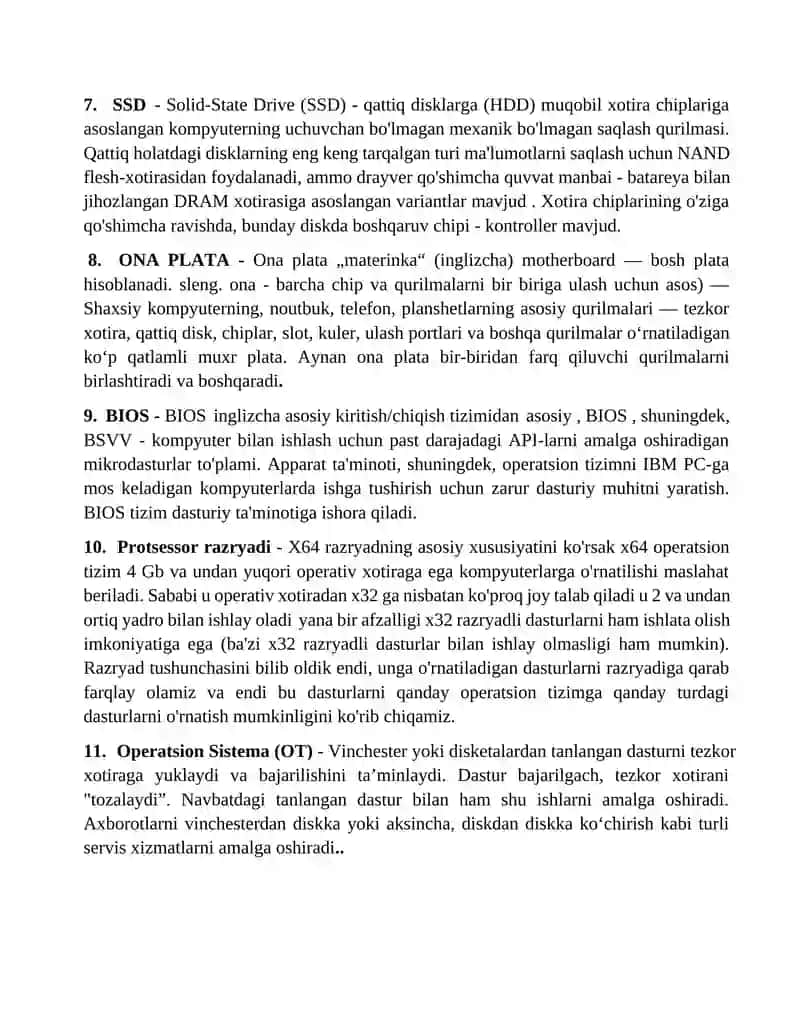 Kompyuter tashkil etishilishi 4