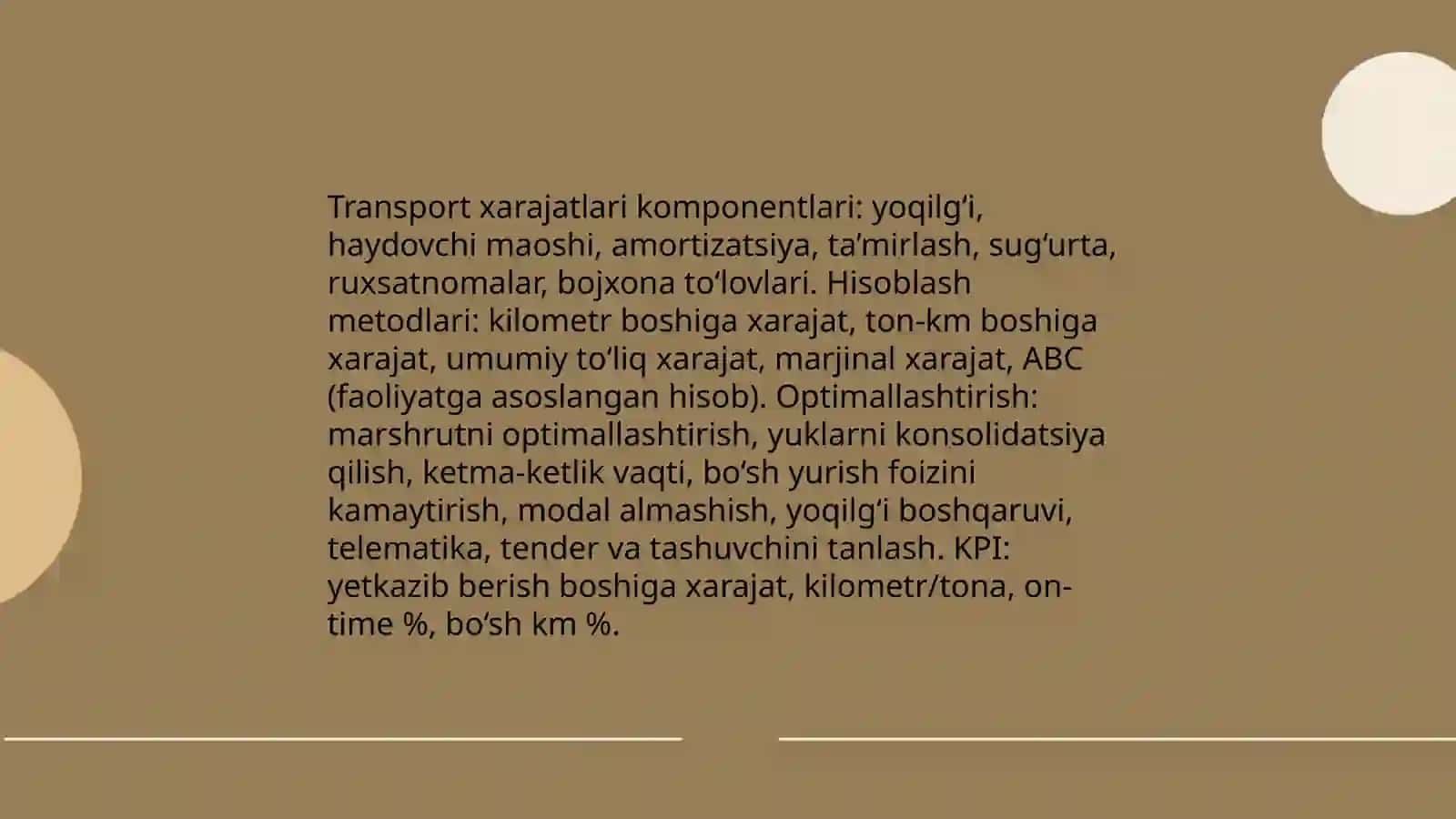 Logistik operatsiyalar va funksiyalarga qilinadigan harajatlar va ularning hisobi 4