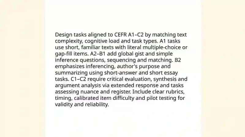 Assessing reading from A1- C2 level 4