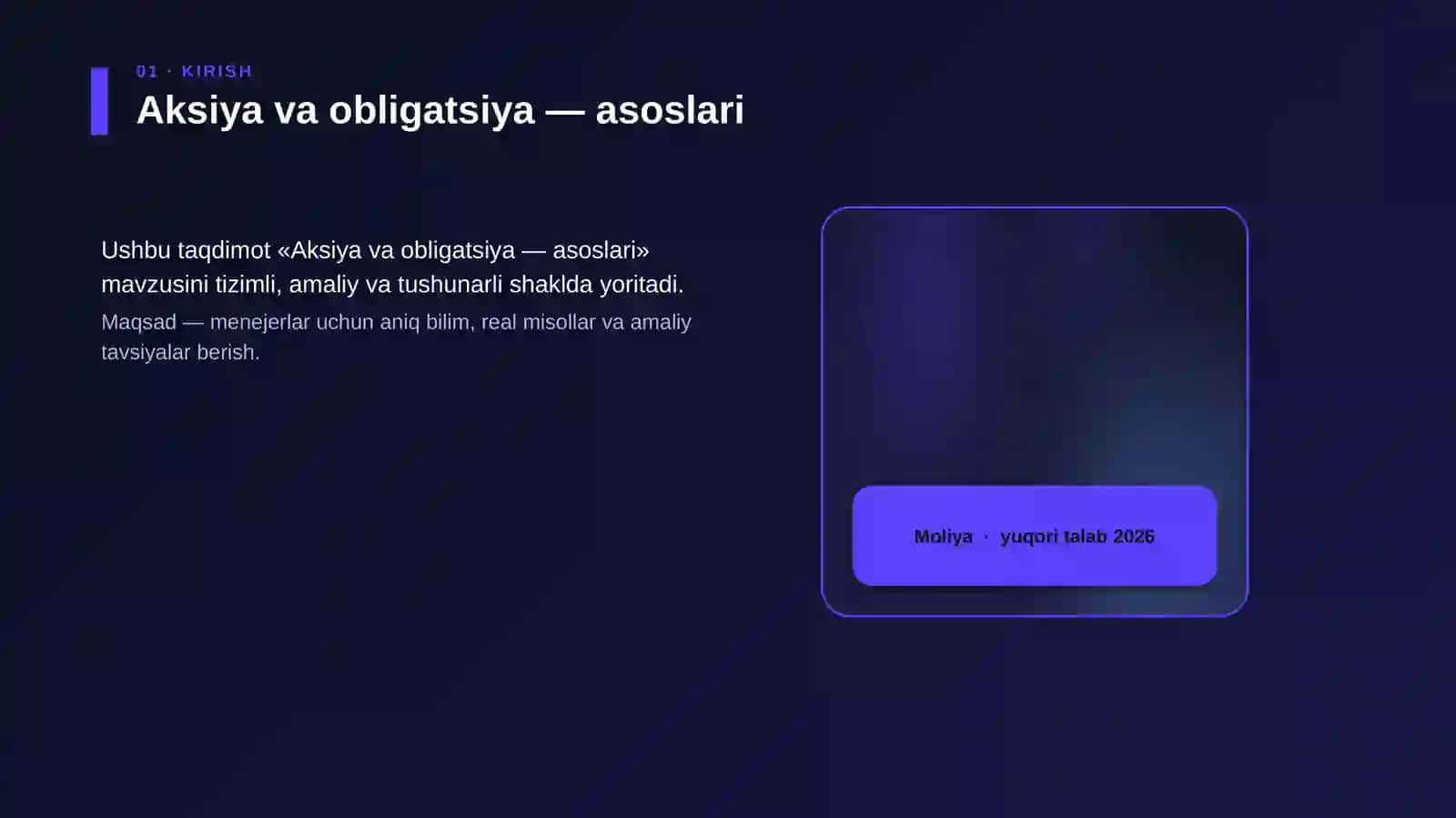 Aksiya va obligatsiya — asoslari 4