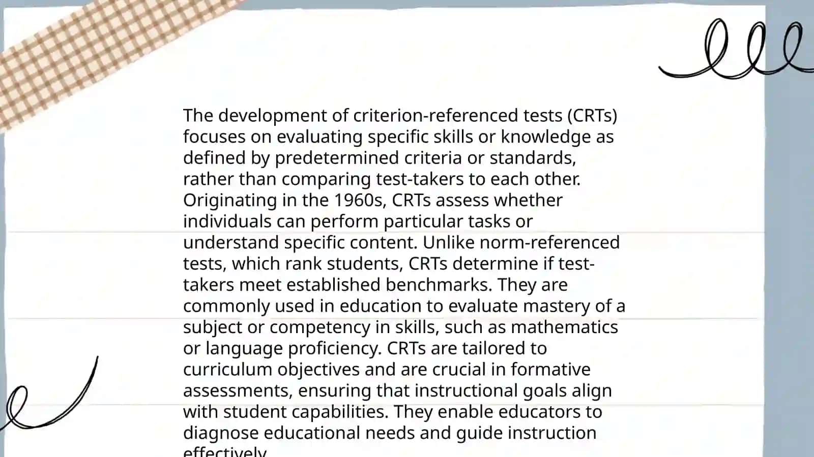 Criterion for self study 1 4