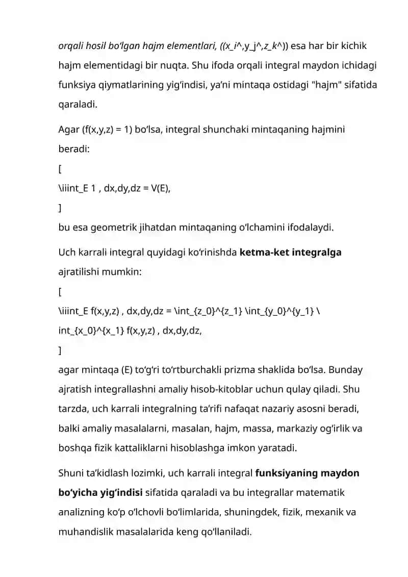 Uch karrali integrallar 4