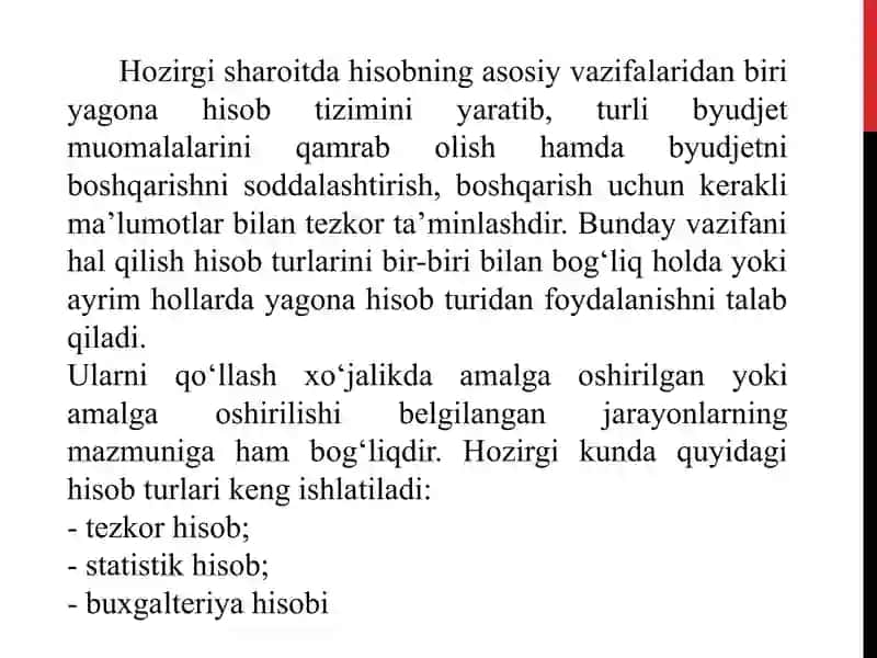 Byudjet hisobining mazmuni 4