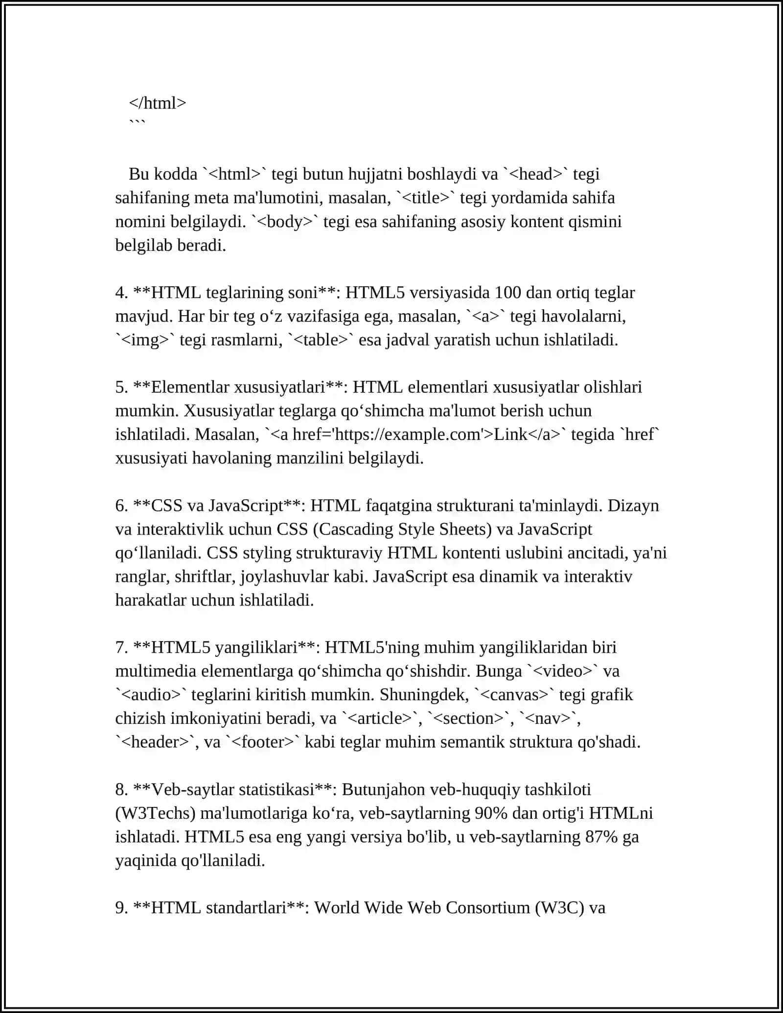 WEB SAHIFA YARATISH.HTML FAYLLAR YARATISH 4