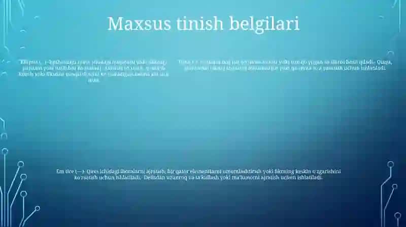 Tinish Belgilari 4