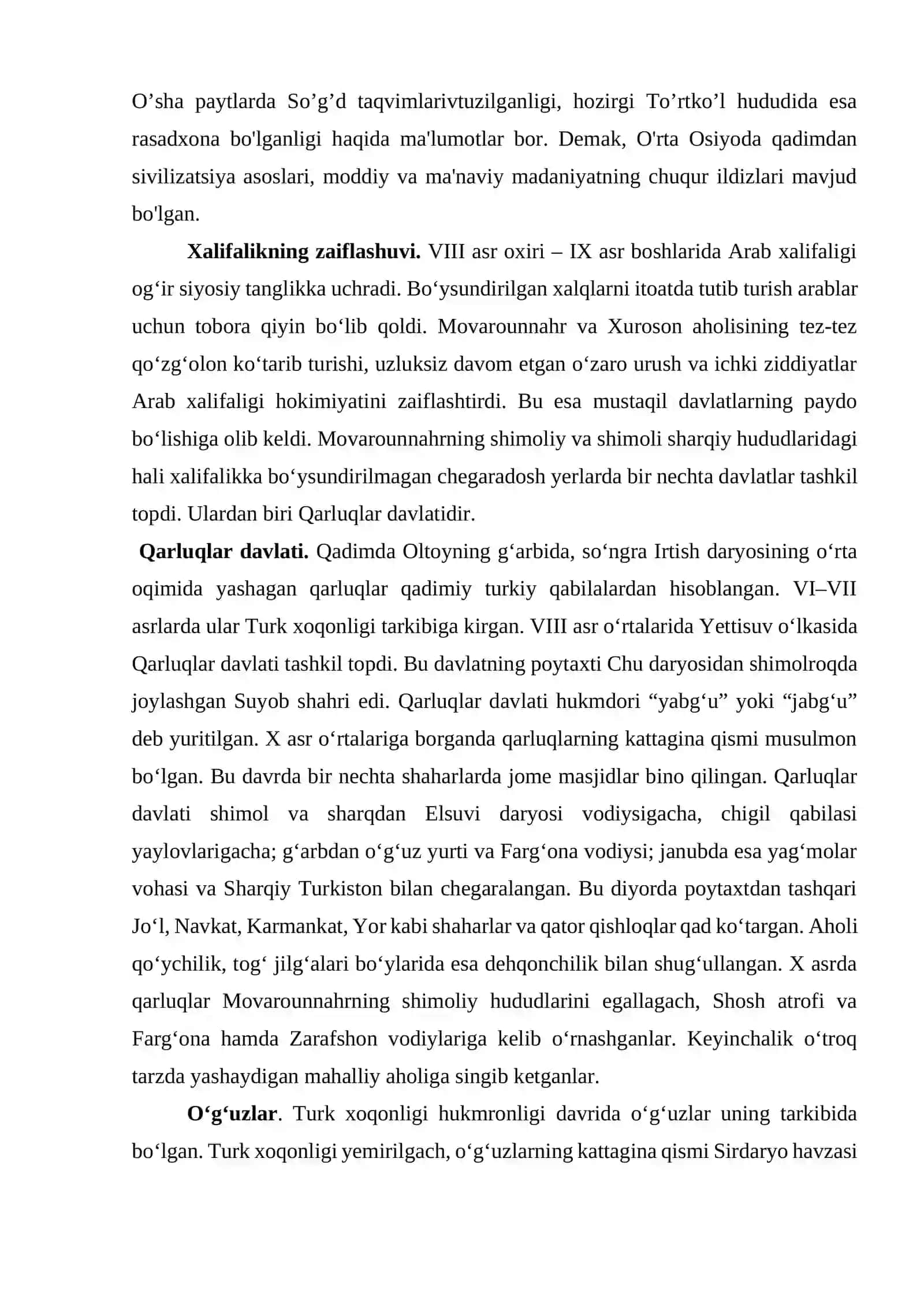 IX-XII ASRLARDA O’RTA OSIYODAGI SIYOSIY, IJTIMOIY VA IQTISODIY HAYOT 4