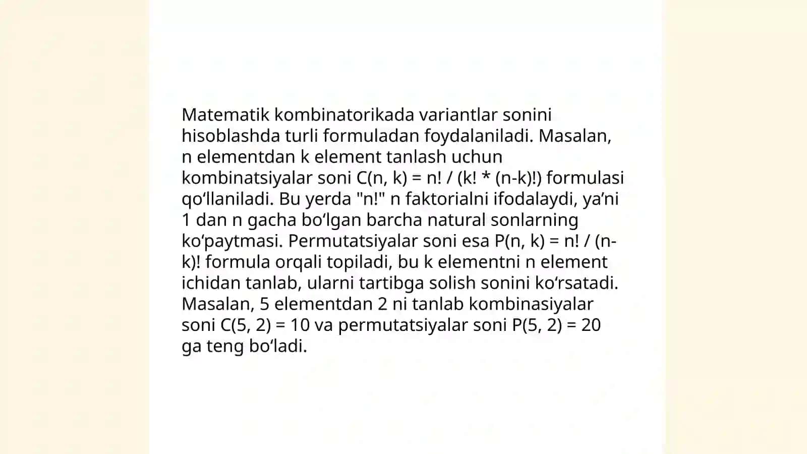 Kombinatorika elementlari topshiriqlari 4