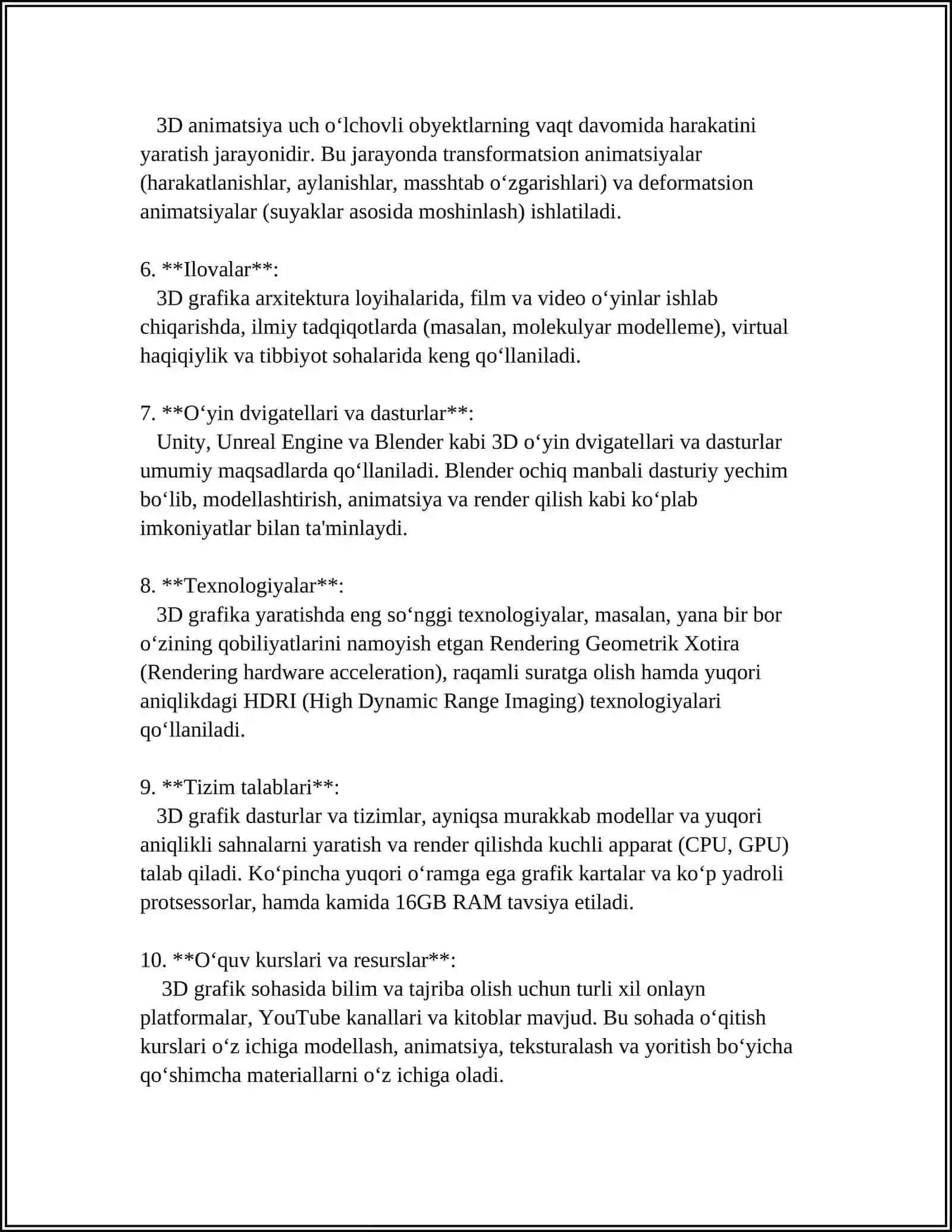 3D Grafika Asoslari 4