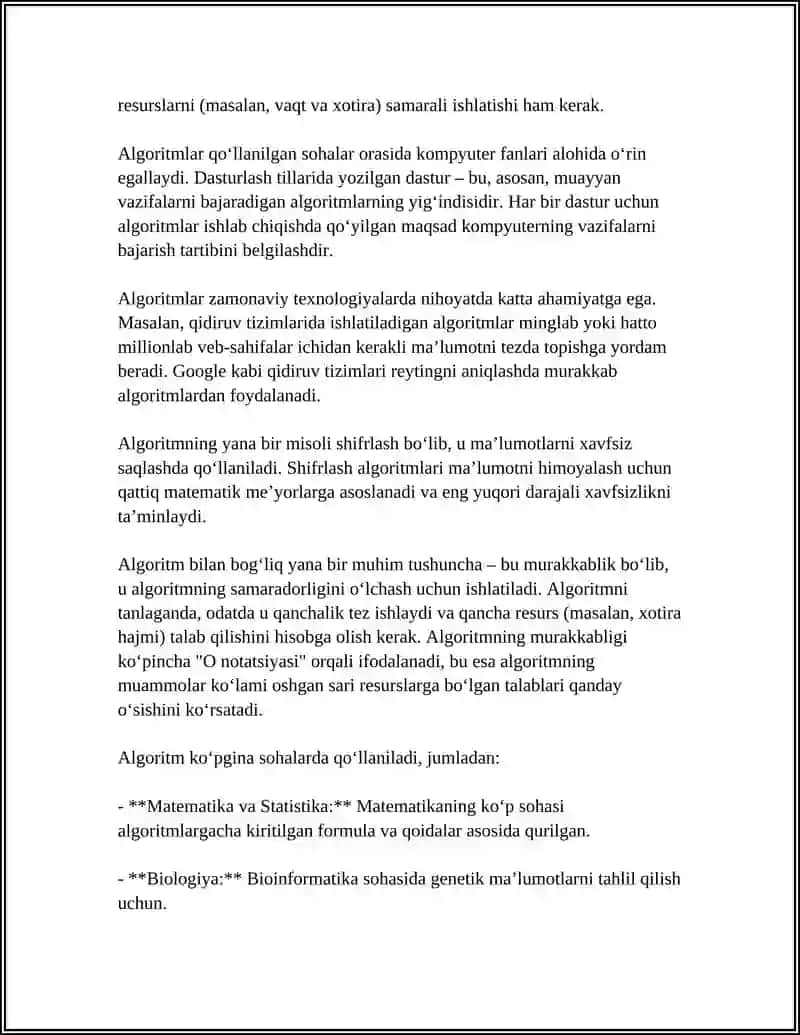 ALGORITM VA ULARNING TURLARI 4