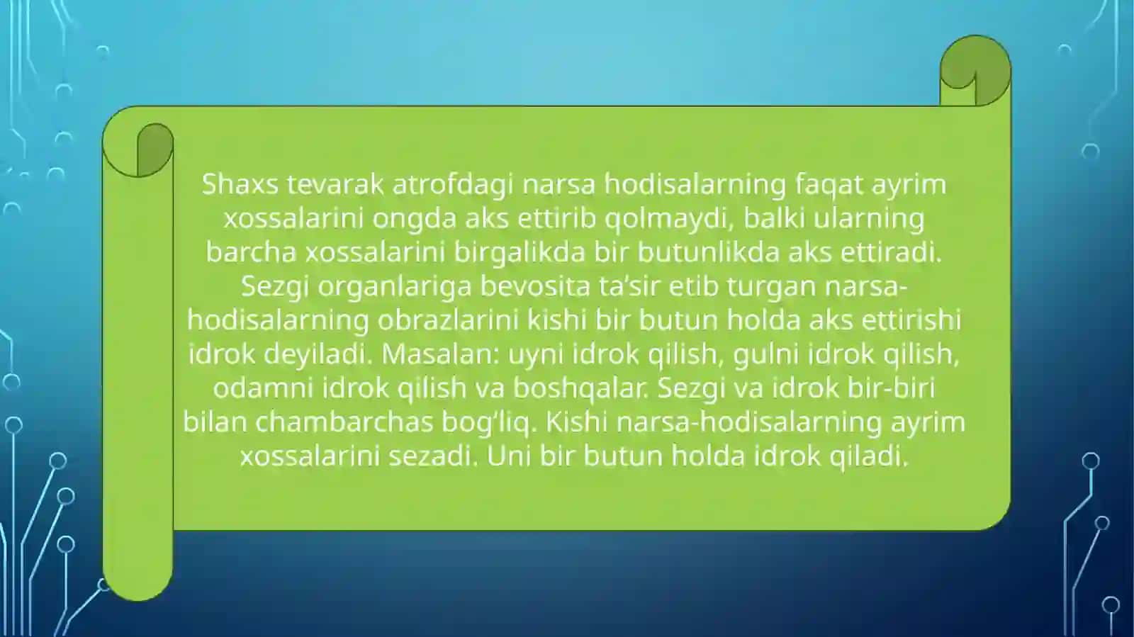 IDROK VA UNING QONUNIYATLARI 4