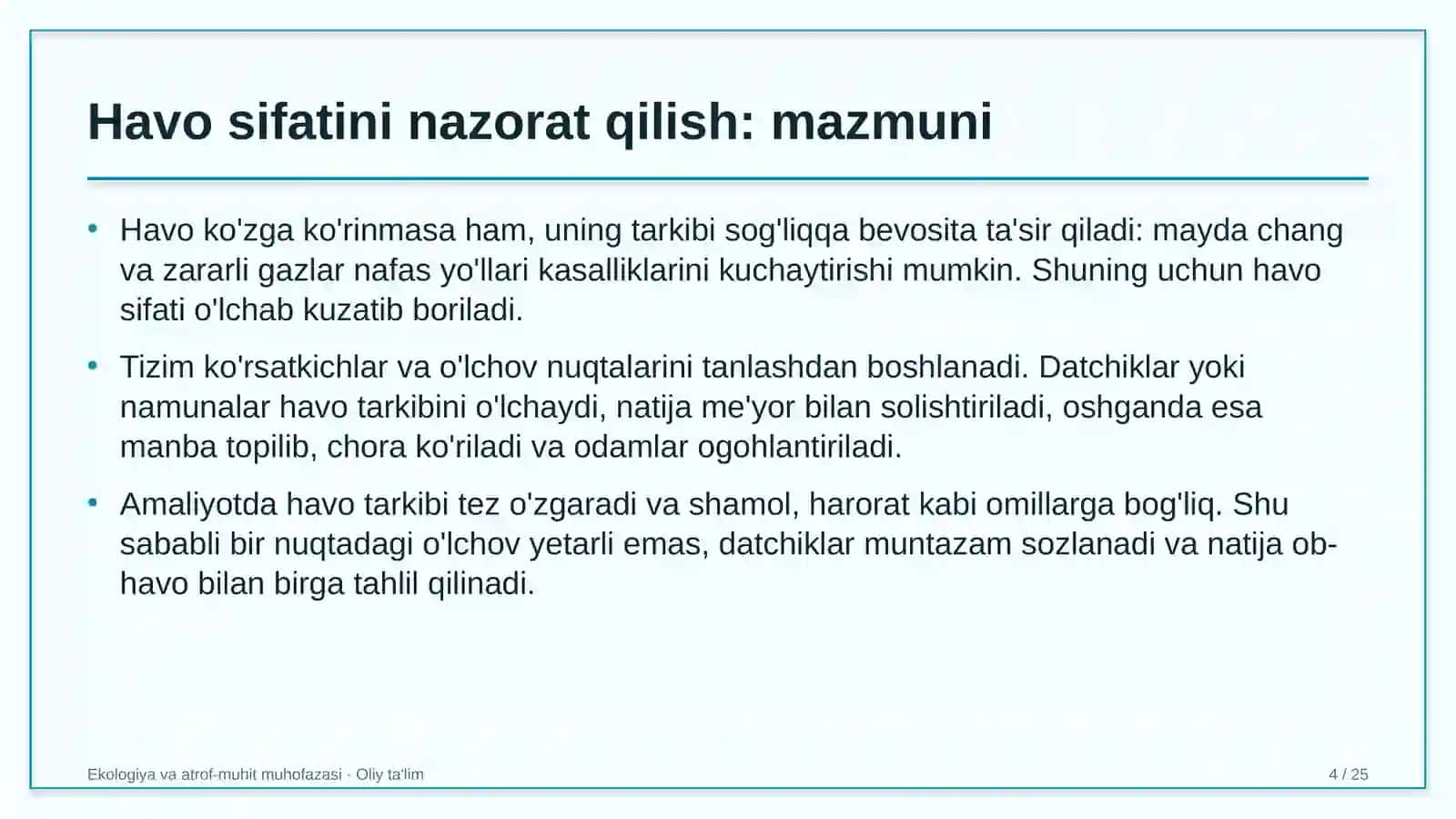 chegara oldi savdosida havo sifatini nazorat qilish 3086 4