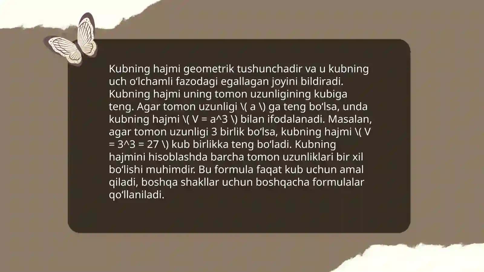 Kub, kuboid, siğim va hajm 4