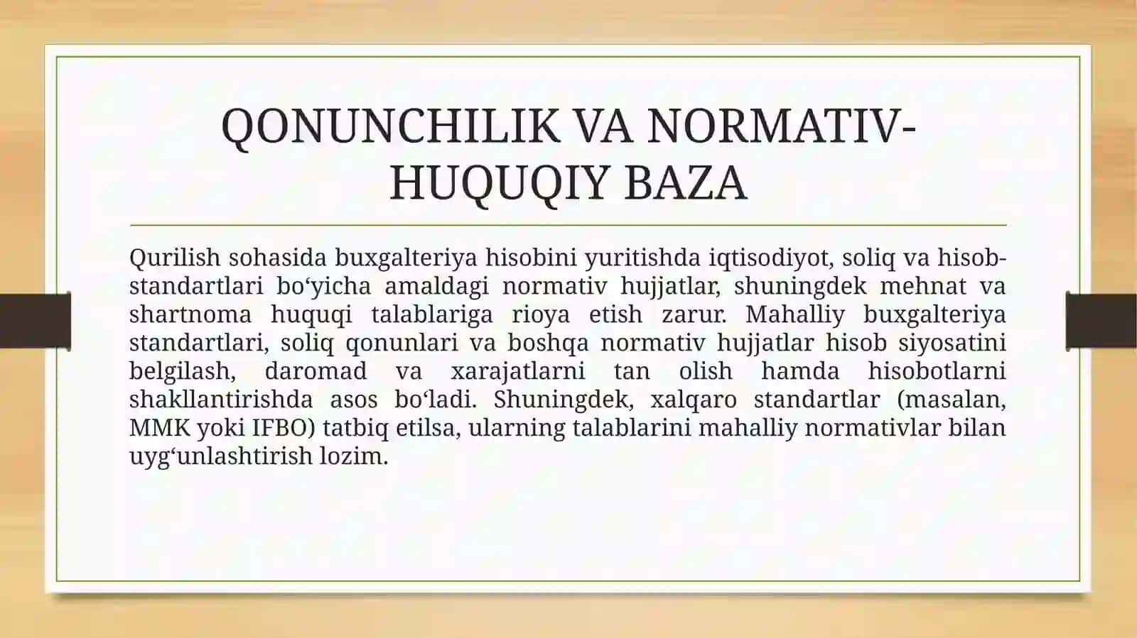 Qurilish tashkilotlarida buxgalteriya hisobini tashkil etish 4