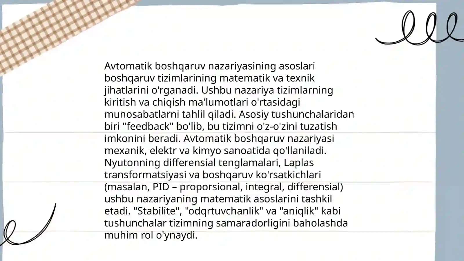 Texnologik jarayonlarni avtomatik boshqarish 4