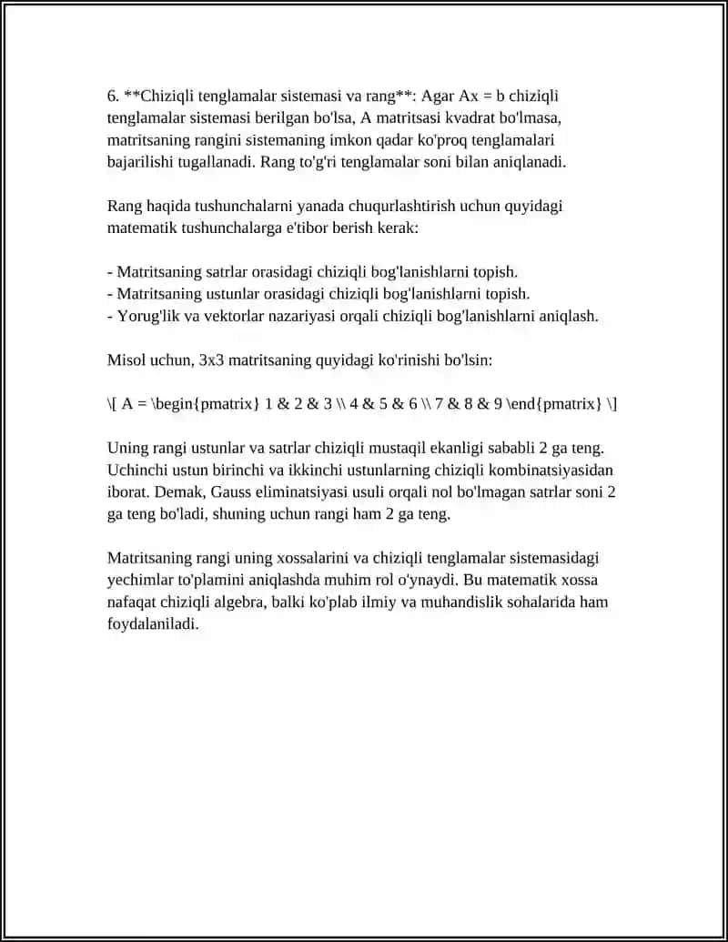 MATRITSANNING RANGI 4